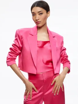 Alice & Olivia Shan Boxy Oversized Cropped Blazer