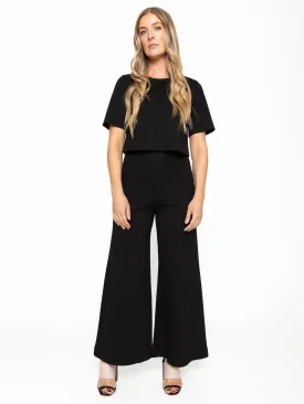 Cropped Ponte Wide Leg Pant