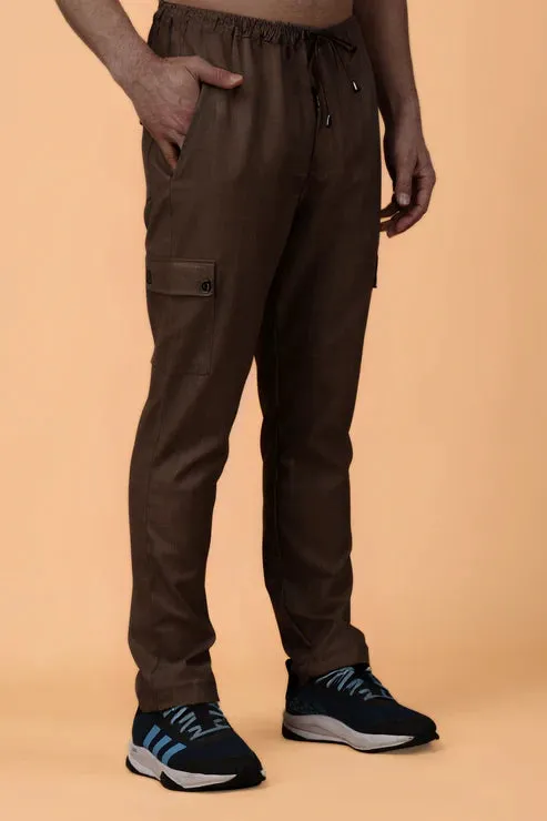 Dark Brown Checked Cargo