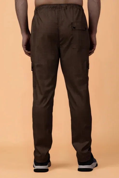 Dark Brown Checked Cargo