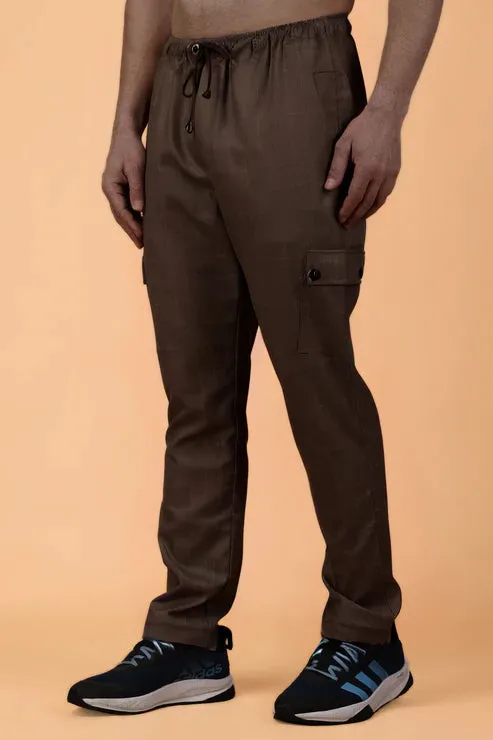 Dark Brown Checked Cargo