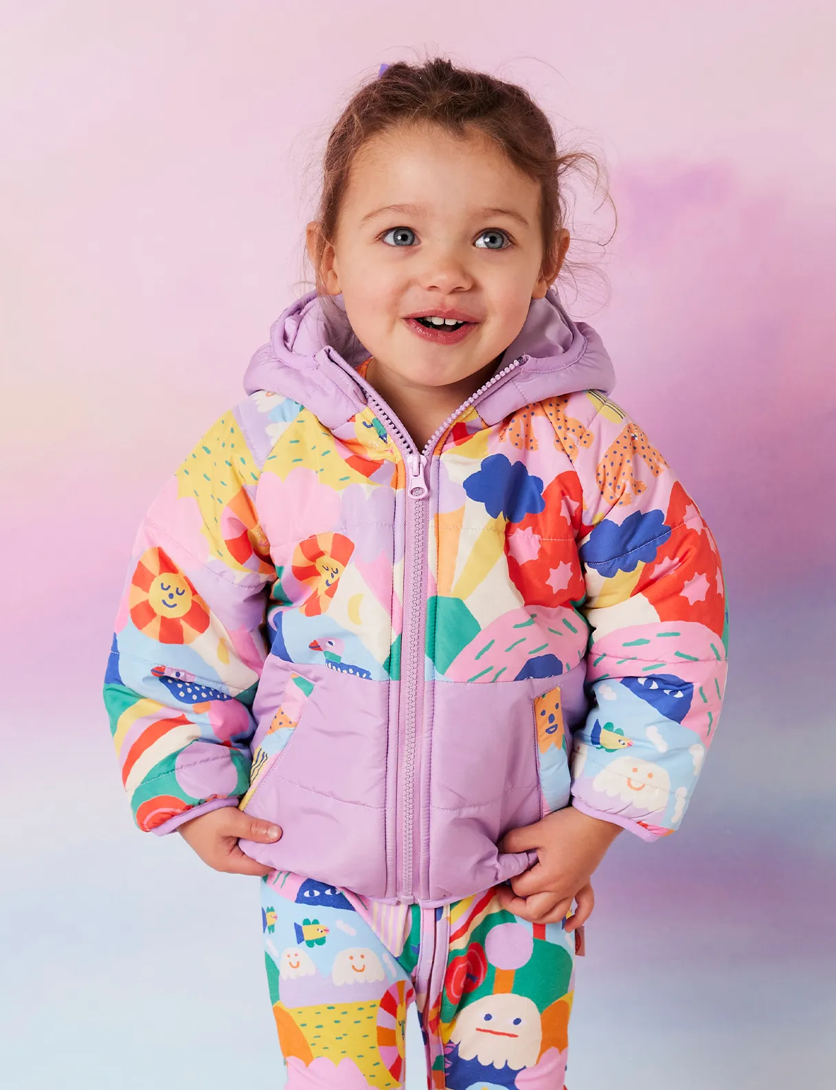 Halcyon Nights Kids Puffer Jacket - Rainbow Valley