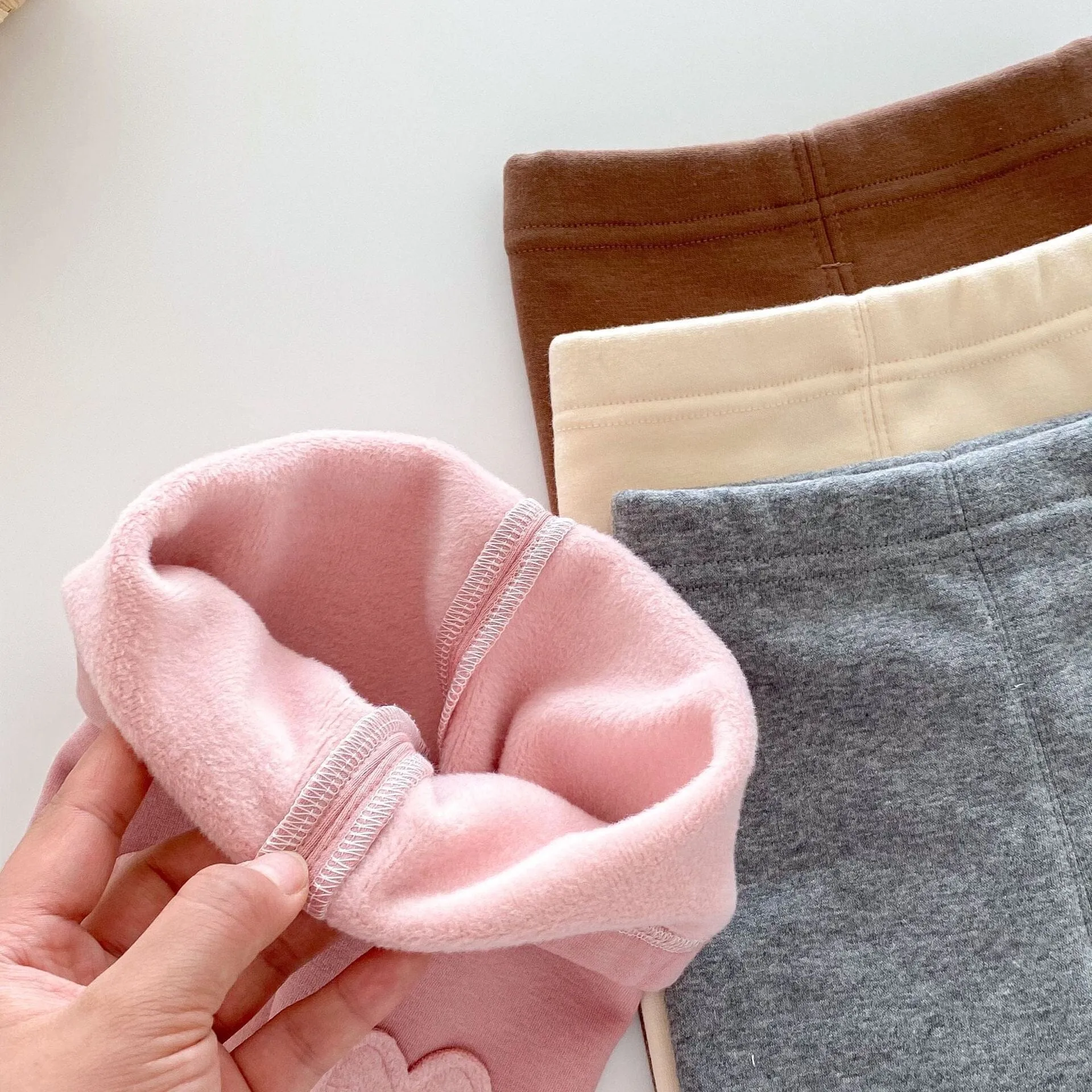 Heart & Bear Patch Winter Plush Leggings