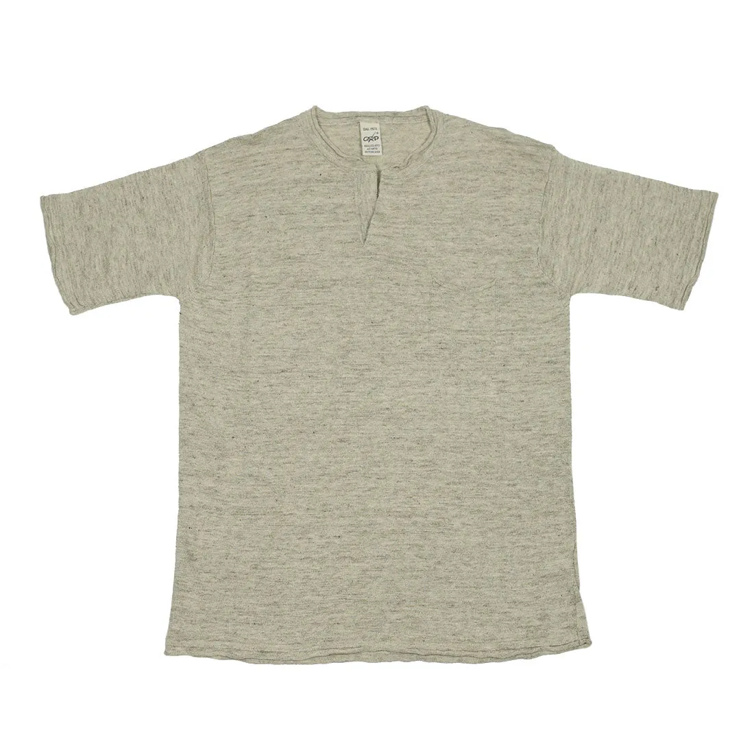 Knit short sleeve henley tee, natural linen (restock)