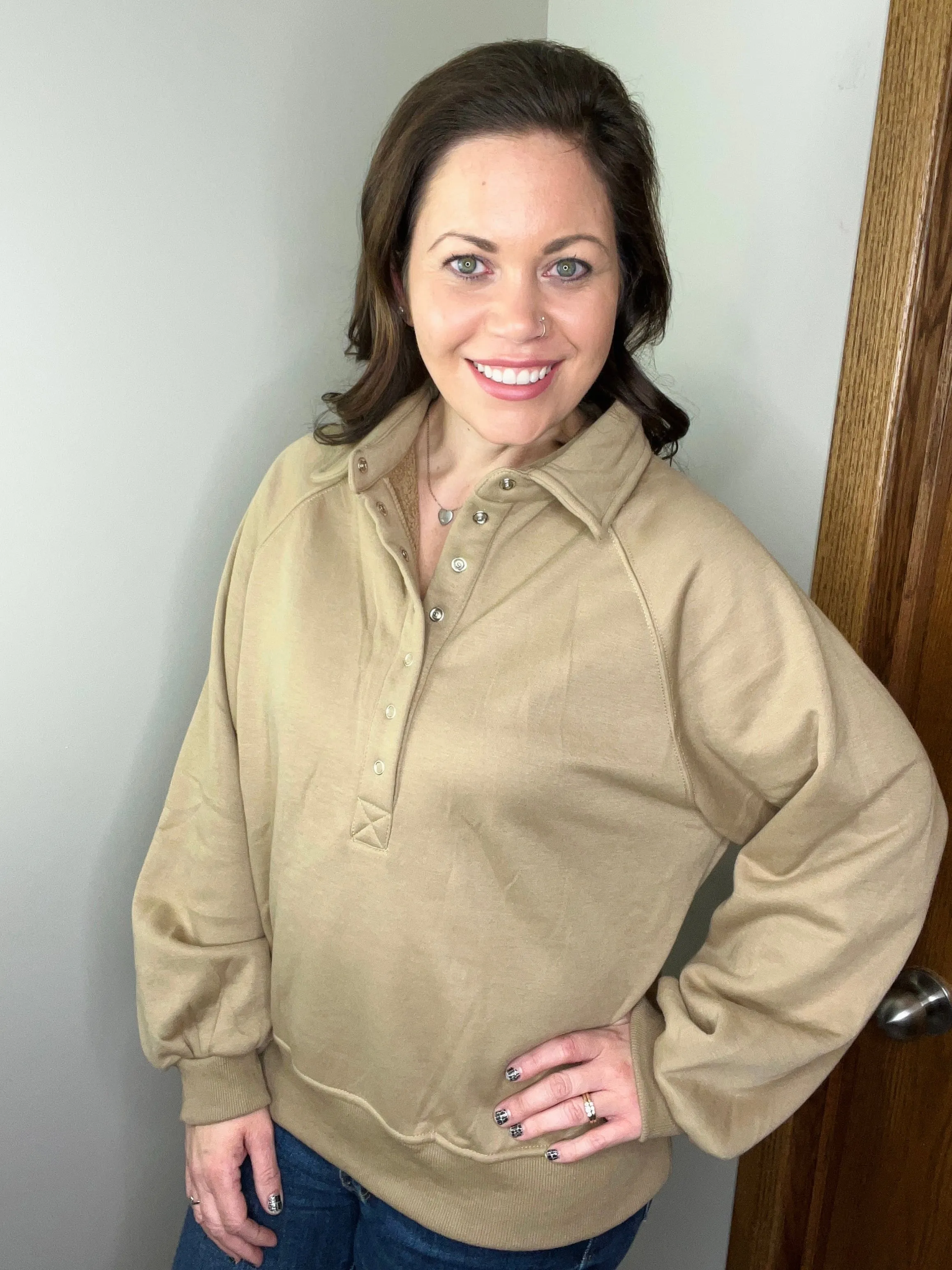 Laid Back Snap Button Pullover FINAL SALE