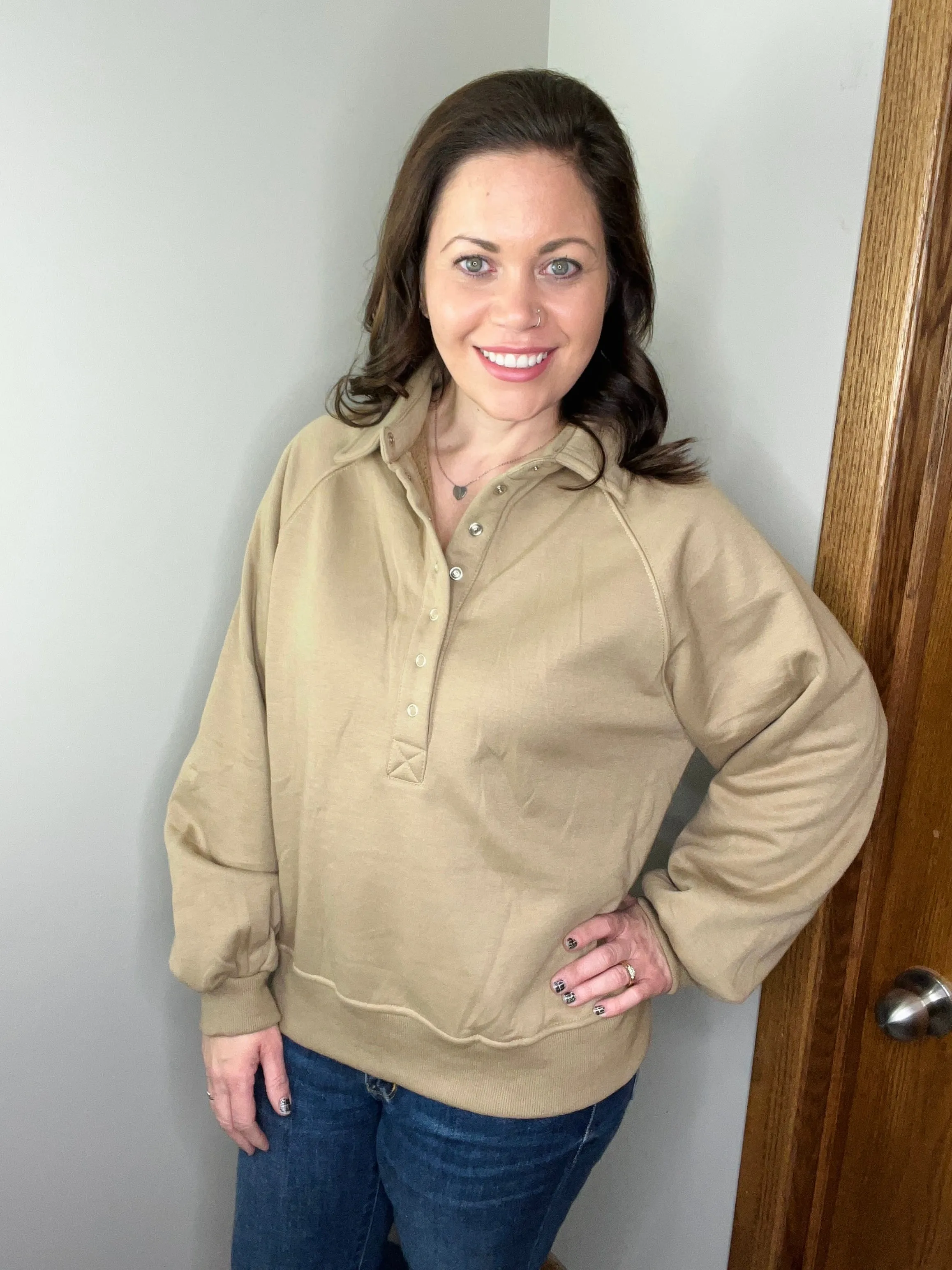 Laid Back Snap Button Pullover FINAL SALE