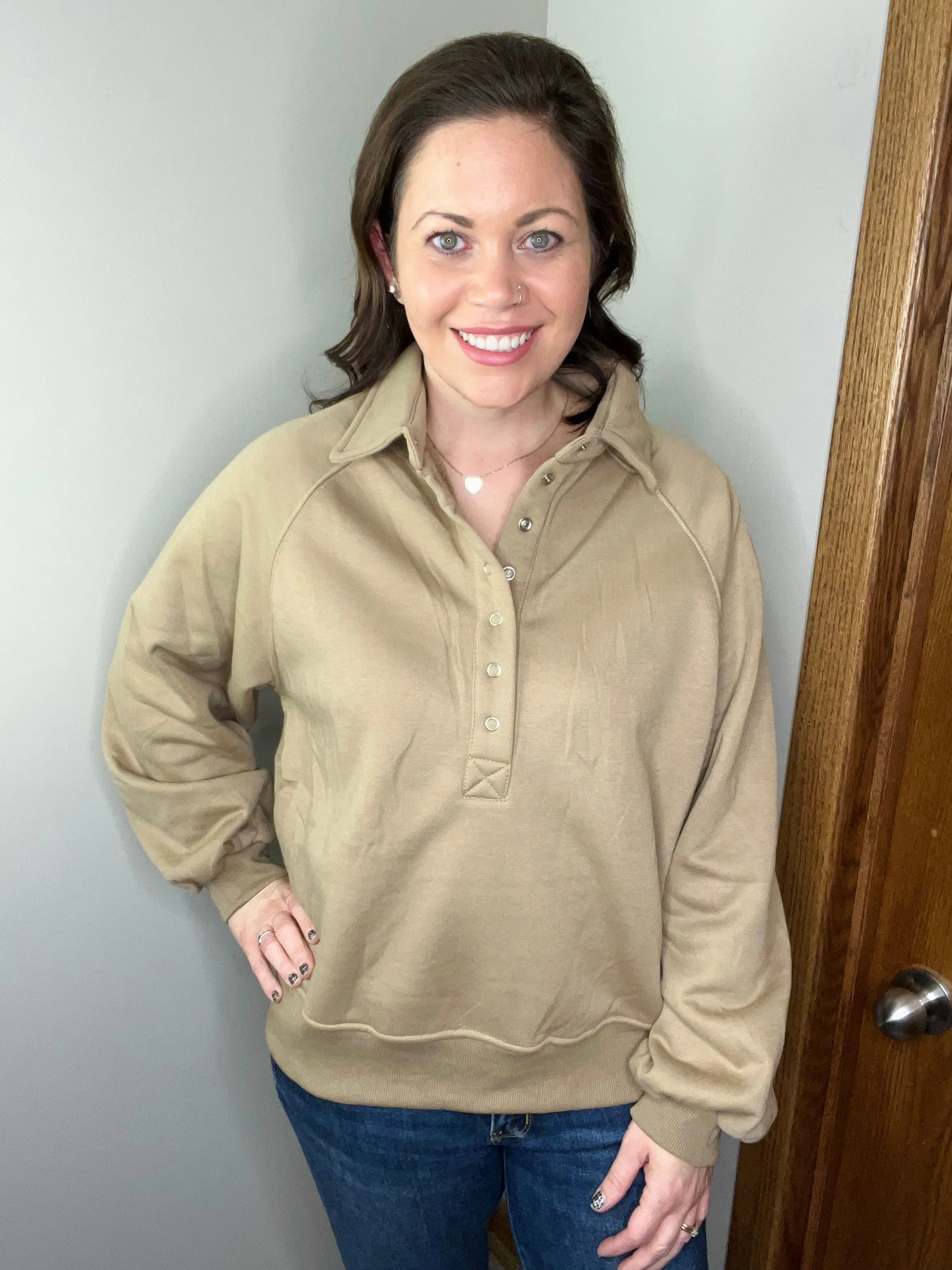 Laid Back Snap Button Pullover FINAL SALE