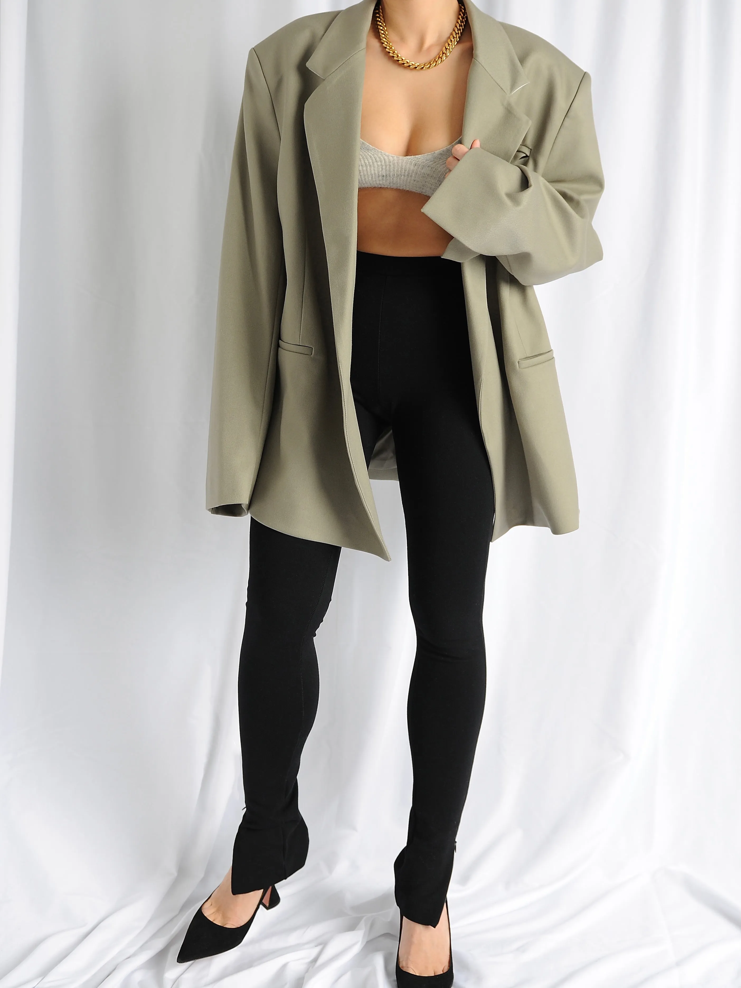 Oversized Olive/Khaki Tailored Blazer