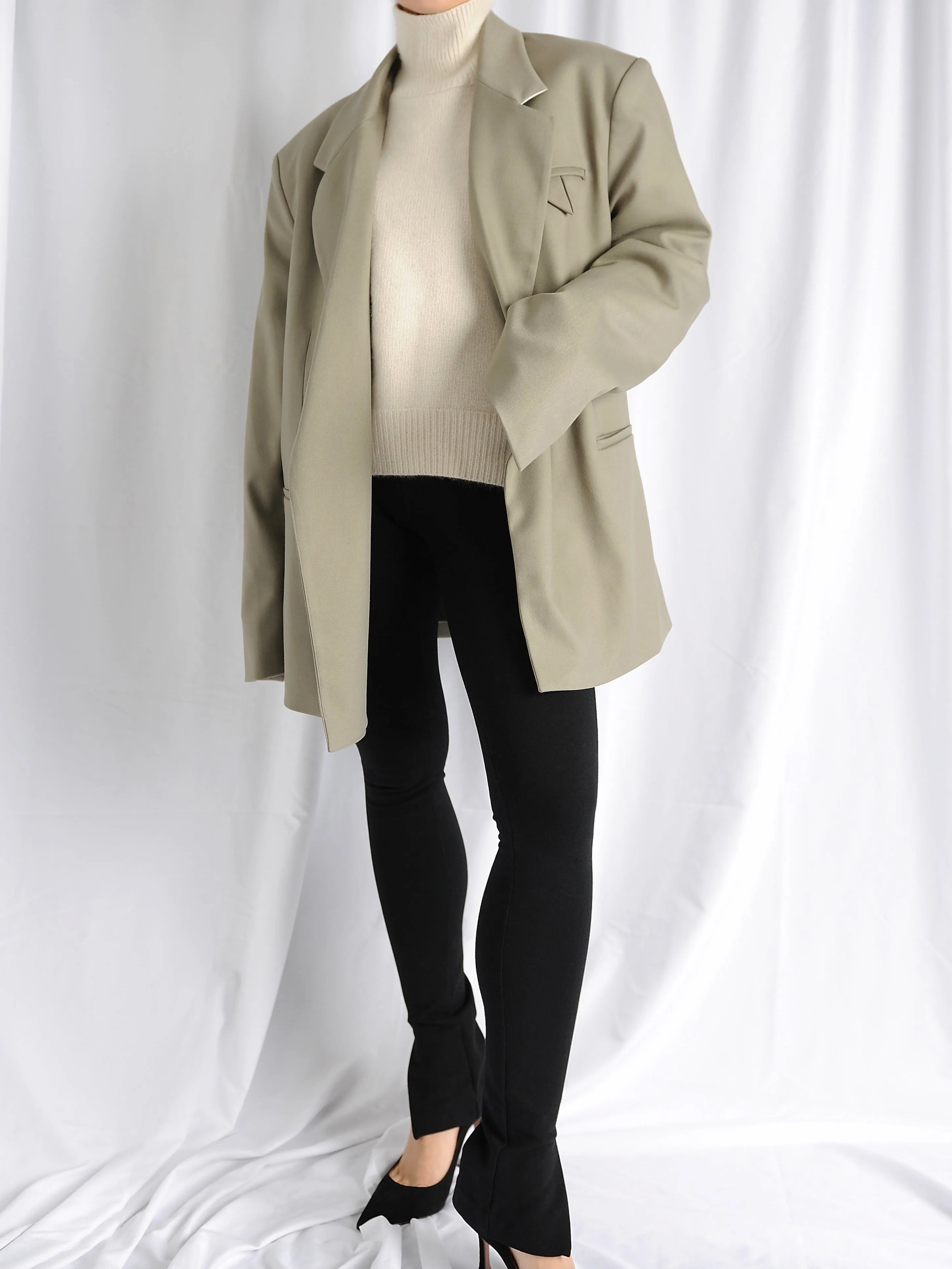 Oversized Olive/Khaki Tailored Blazer