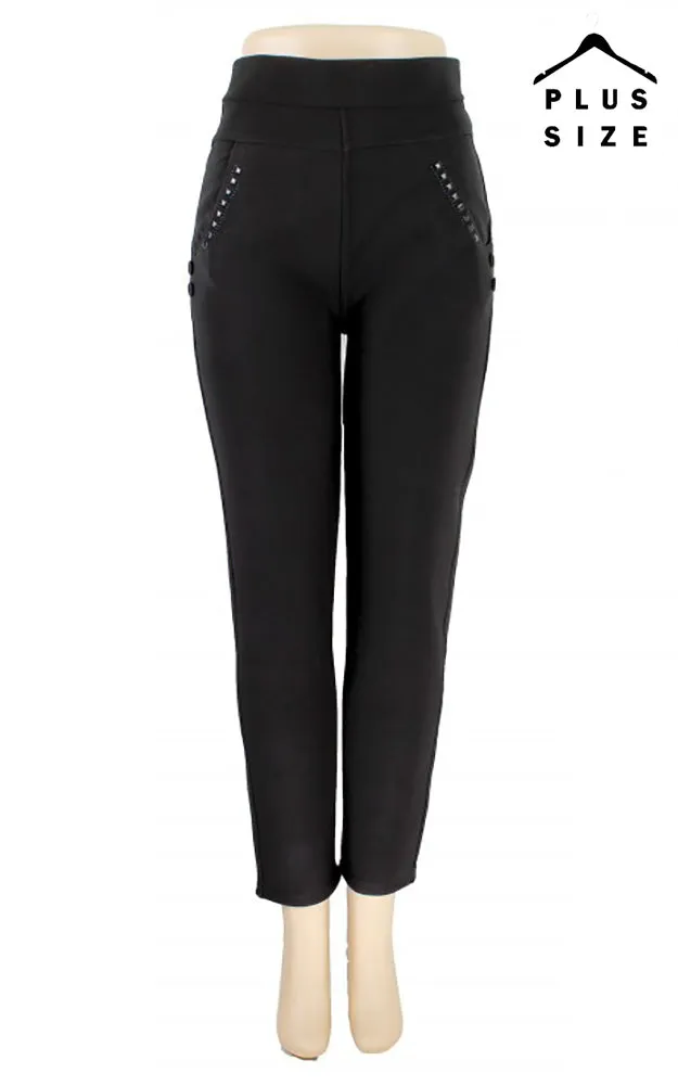 QI501 Plus Size Lady Fleece Lined Jeggings 12pcs Pack