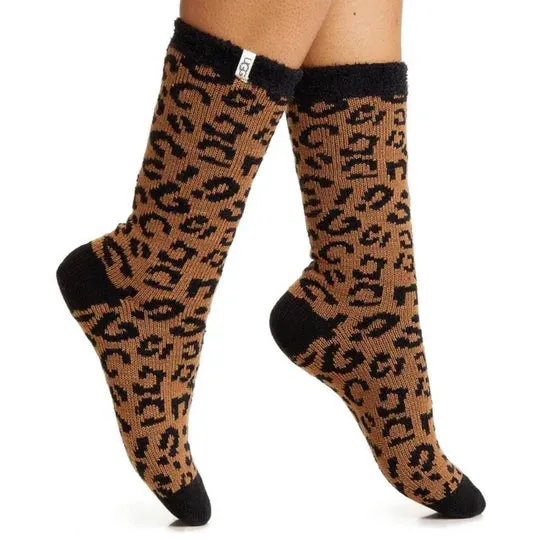 UGG Josephine Fleece Lined Sock, Cedar Leopard