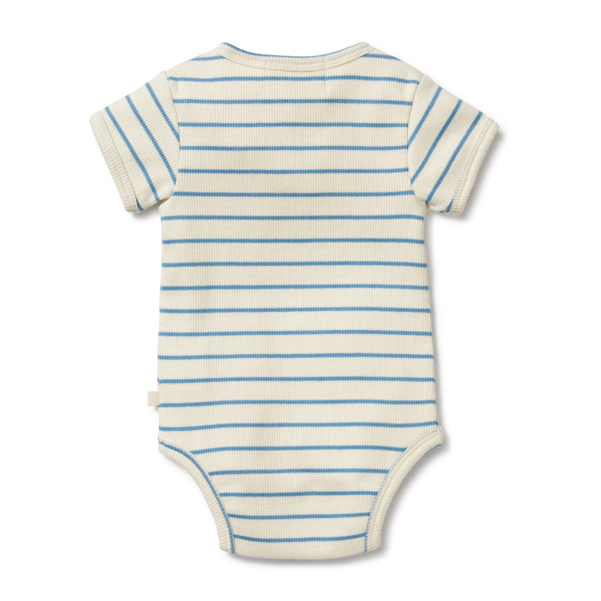 Wilson and Frenchy Petit Blue Organic Henley Bodysuit