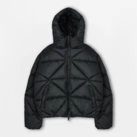 Zip Hooded Puffer Jacket - Black